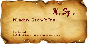 Mladin Szonóra névjegykártya